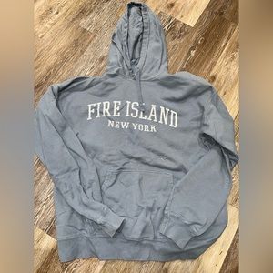 Blue fire island sweatshirt